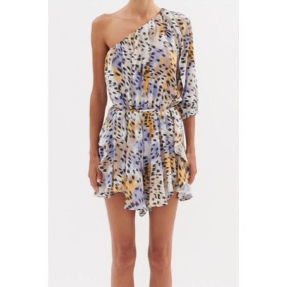 IRO Linert romper  in purple and ocher animal print size 36 small - Picture 2 of 7